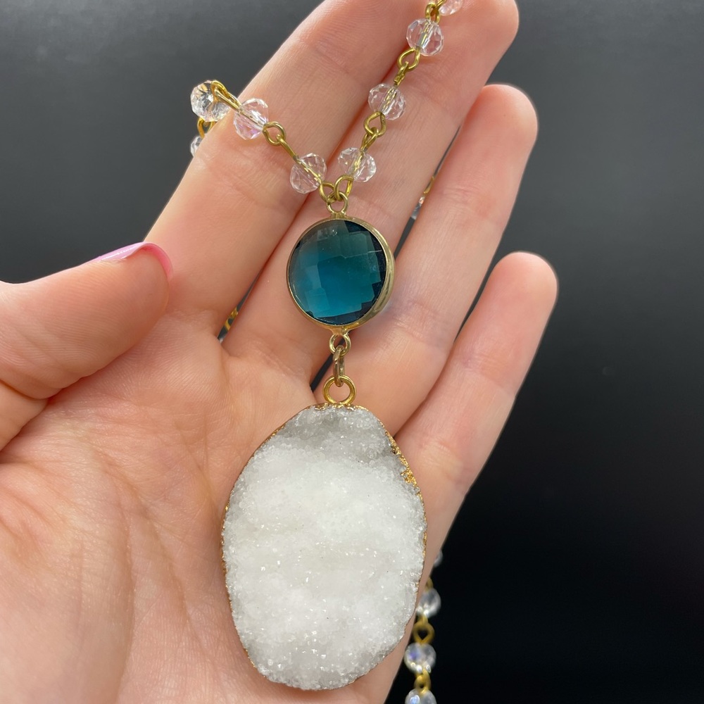 Jam Jewel Necklace ✨ gold, white and blue